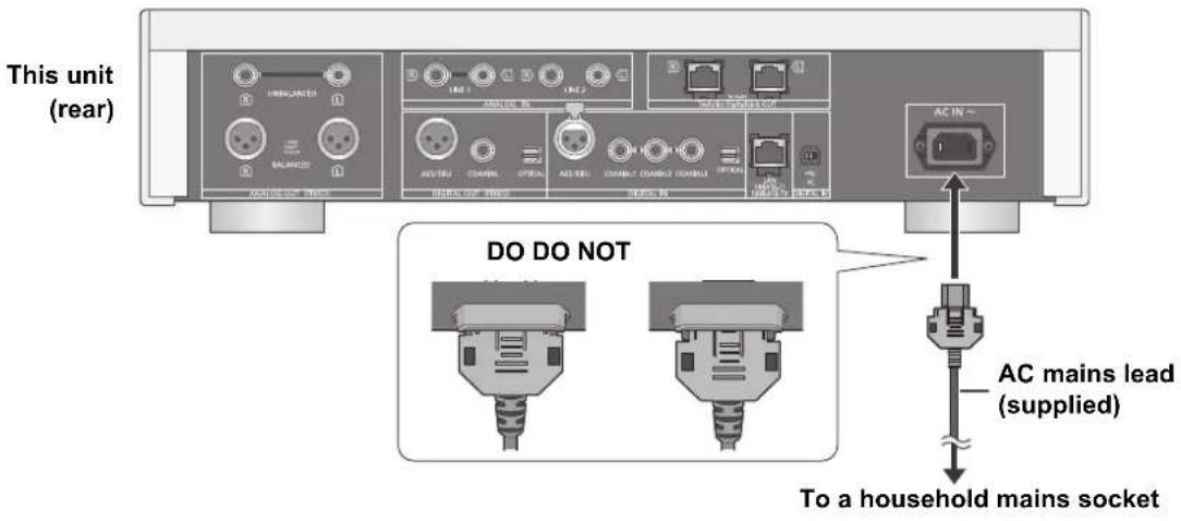 TECHNICS SUR1EG - AC mains lead connection - 1