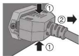 TECHNICS SUR1AE - Verkkokaapelin irrottaminen tastā laitteesta - 1