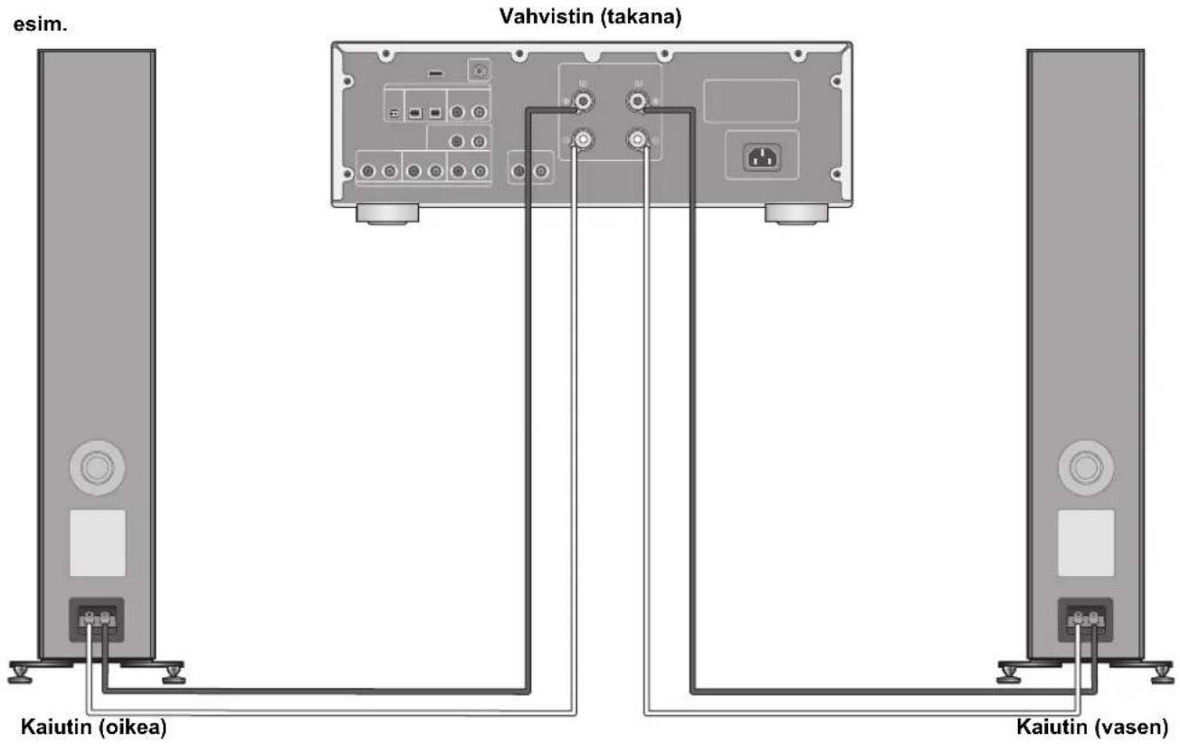 TECHNICS SBG90E - Vahvistimeen liittäminen - 1