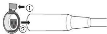 TECHNICS SER1EB - Para desconectar los cables XLR - 1