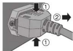 TECHNICS SER1EB - Verkkokaapelin irrottaminen tastā laitteesta - 1