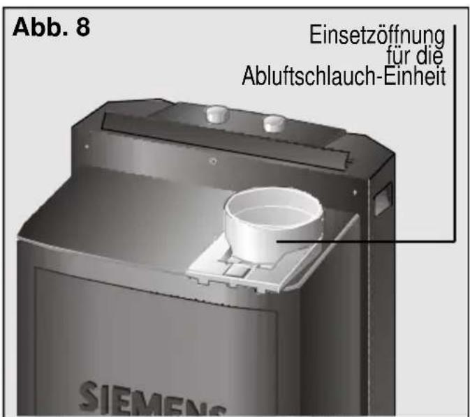 SIEMENS PA0620M - Anschluss des Abluftschlauches - 1