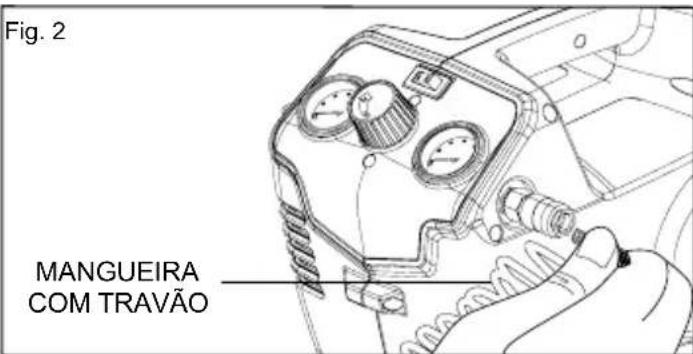 GREENWORKS G40AC - CONECTAR A MANGUEIRA DE AR AO COMPRESSOR - 1