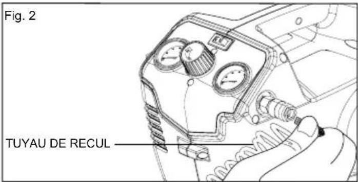 GREENWORKS G24AC - BRANCHEMENT DU TUYAU D'AIR A COMPRESSEUR - 1