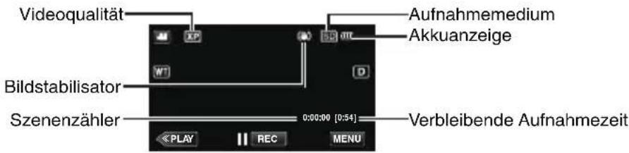 JVC Everio GZE205BE - ■ Anzeigen während der Videoaufnahme - 1