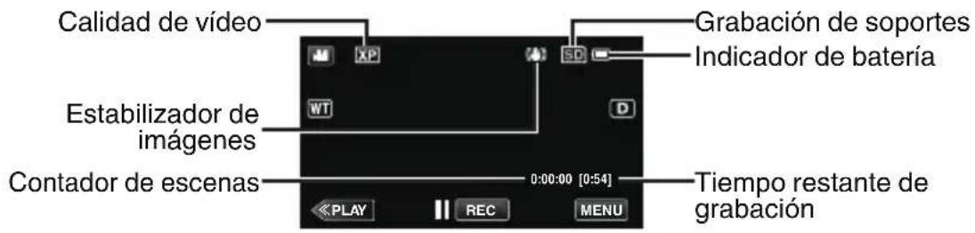 JVC Everio GZE205BE - ■ Indicaciones durante la grabación de vídeo - 1