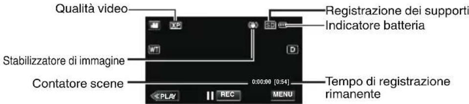 JVC Everio GZE205BE - ■ Indicazioni durante la registrazione video - 1