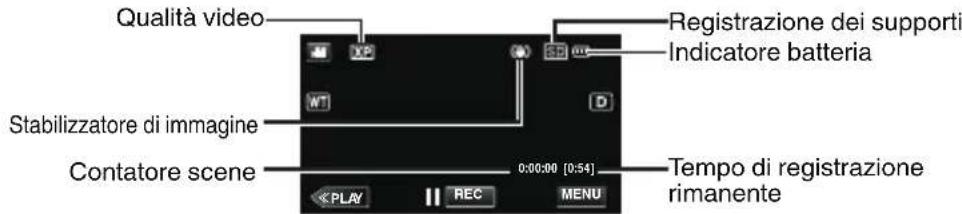 JVC Everio GZE205RE - ■ Indicazioni durante la registrazione video - 1