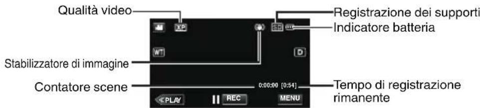 JVC Everio GZE200WE - ■ Indicazioni durante la registrazione video - 1