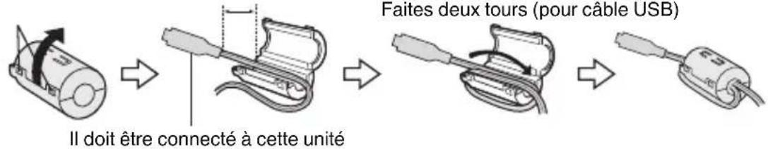 JVC Everio GZE200WE - Fixer le filtré à noyau de ferrite - 1