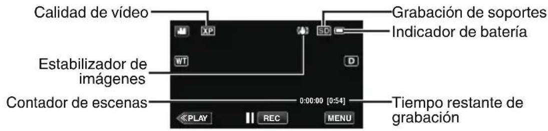 JVC Everio GZE200WE - ■ Indicaciones durante la grabación de video - 1