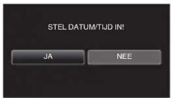 JVC Everio GZE200WE - Tik op "JA" wanner "STEL DATUM/ TIJD IN!" wordt weergegeven. - 1