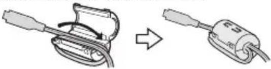 JVC Everio GZE209BE - Fixer le filtre à noyau de ferrite - 5