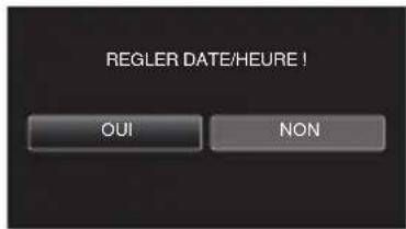 JVC Everio GZE209BE - Tapez sur "OUI" lorsque "REGLER DATE/HEURE!" est affiché. - 1