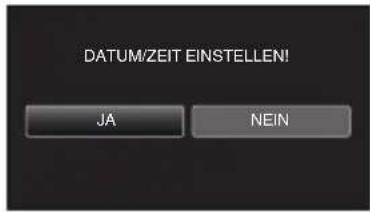 JVC Everio GZE209BE - Berühren Sie „JA“, sobald „DATUM/ZEIT EINSTELLEN!“ angezeigt wird. - 1