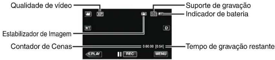 JVC Everio GZE209BE - ■ Indicações durante a gravação de vídeo - 1