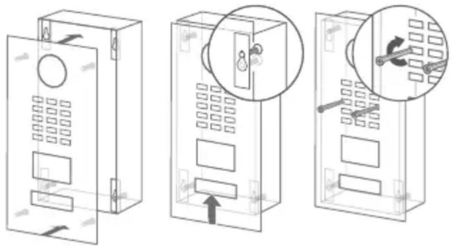 DoorBird D2102V - FIXATION DU PANNEAU AVANT - 1