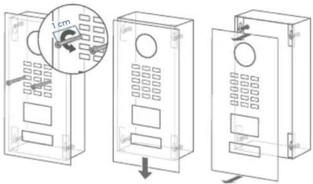 DoorBird D2101V - DESMONTAJE DE LA PLACA FRONTAL - 1