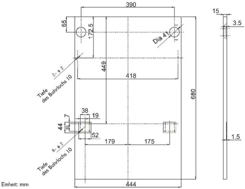 IGNIS ADC 456 - Ausmaße und Montage der Frontverkleidung aus Holz - 1