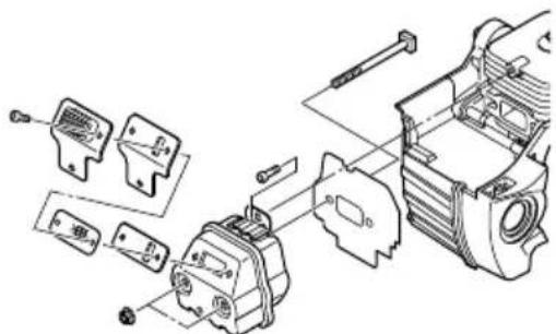 Tanaka TCS 40EA - Cleaning the muffler (Fig. 40) - 1