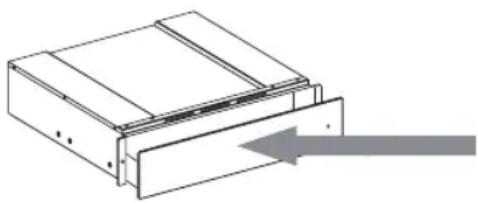 HOTPOINT WD 914 NB - Para abrir y cerrar el cajón, empuje en medio del panel, tal y como se indica en la imagen. - 1
