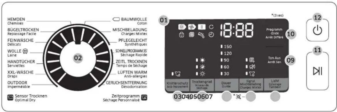 SAMSUNG DV8FM5010QW - Bedienfeld - 1