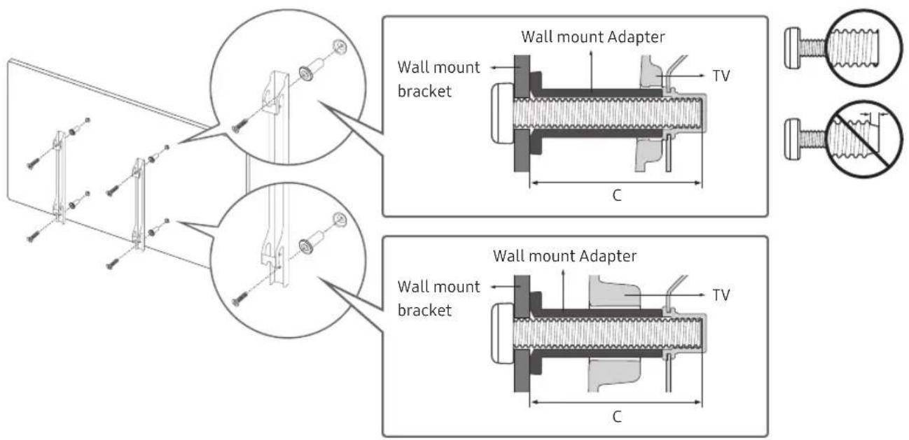 SAMSUNG UE49NU8045TXXC - Mounting the TV on a wall - 2