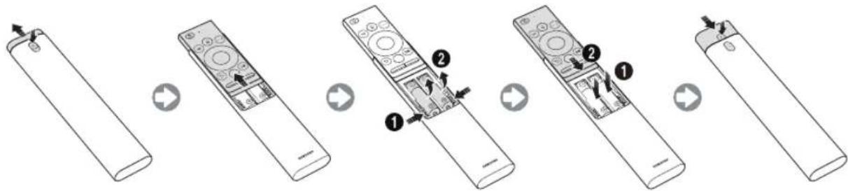 SAMSUNG UE49NU8045TXXC - Instalación de las pilas en el Samsung Smart Remote - 1
