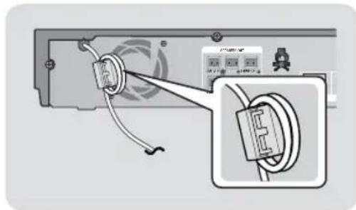 SAMSUNG HTE6759W - Fixation du noyau torique en ferrite au cordon d'alimentation de l'unité principale - 1