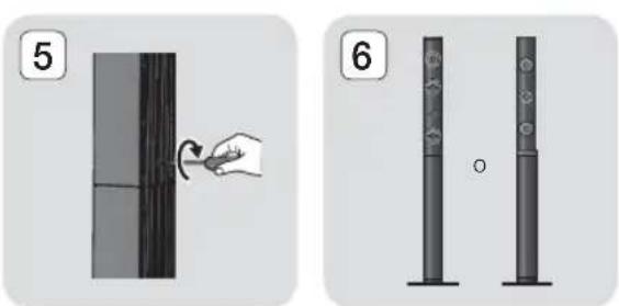 SAMSUNG HTE6759W - Installazione dei diffusori sul supporto a colonna - 3