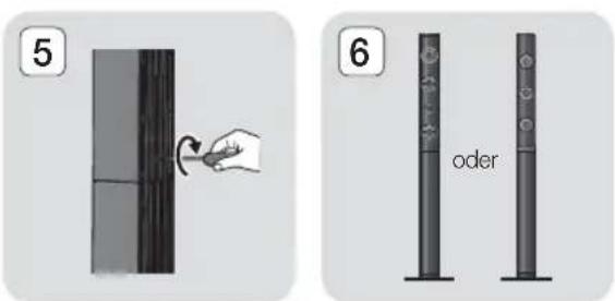 SAMSUNG HTE6759W - Zum Installieren der Laufsprecher auf dem Tallboy-Stand. - 3