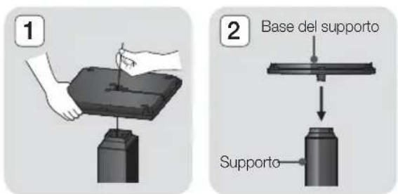 SAMSUNG HTE6759W - Installazione dei diffusori sul supporto a colonna - 1