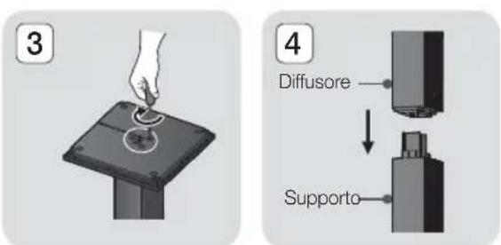 SAMSUNG HTE6759W - Installazione dei diffusori sul supporto a colonna - 2