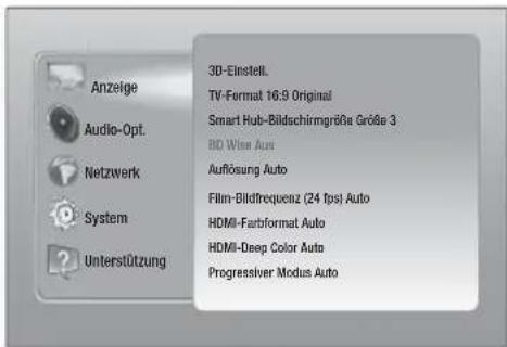SAMSUNG HTE6759W - Zugriff auf den Einstellungen Bildschirm - 1