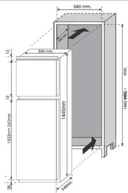 ROSIERES RBDP 23534 - DIMENSIONI DEL PRODOTTO E DEL VANO DI INCASSO - 1