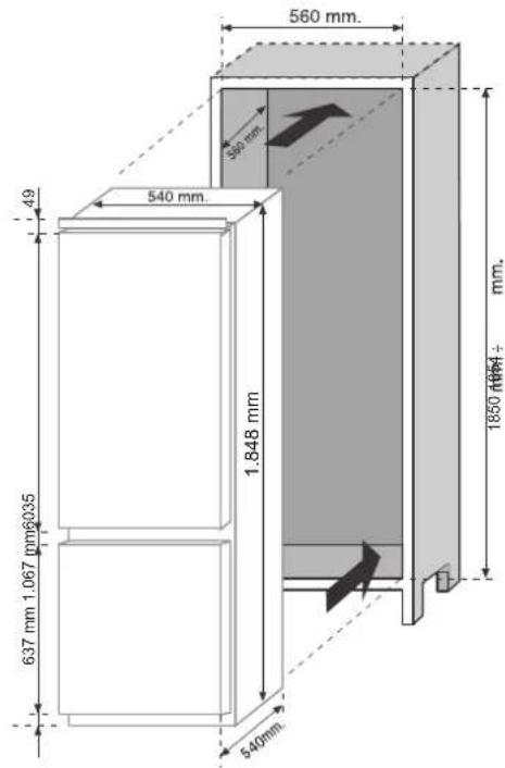 ROSIERES RBBS 182 - DIMENSIONES DEL PRODUCTO Y HUECO DE ENCASTRE - 2