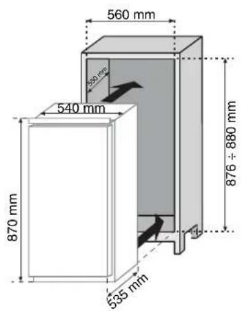ROSIERES RBO 3683A - SIZE OF THE APPLIANCE AND HOUSING UNIT - 2