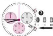 Torgoen T16CR44BKL - Ajustage des aiguilles du chronographe en position zéro - 3