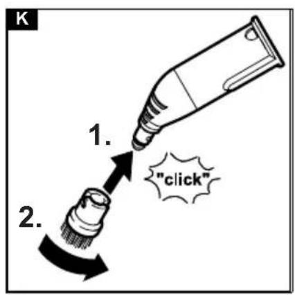 K 1. "click" 2.