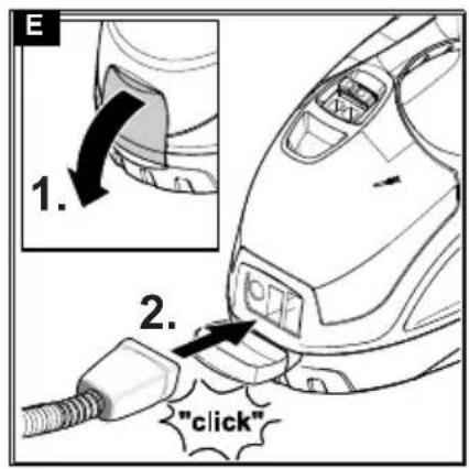 E 1. 2. "click"