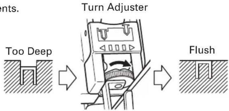 HITACHI N3804AB2 - ADJUSTING THE STAPLING DEPTH - 2