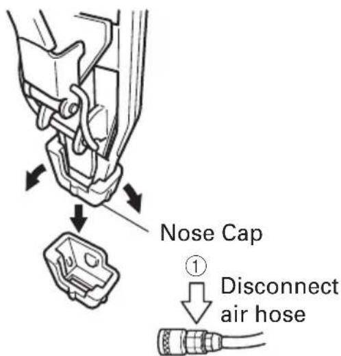 HITACHI N3804AB2 - DISCONNECTING THE NOSE CAP - 1