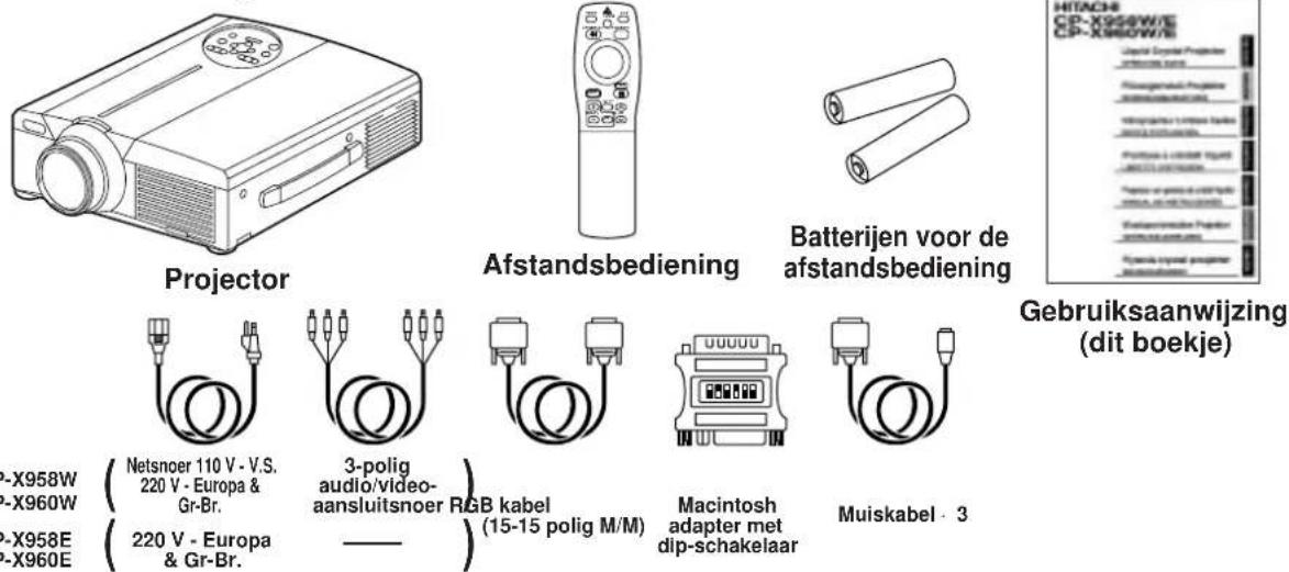 HITACHI CPX958W - Controleren van het toebehoren - 1