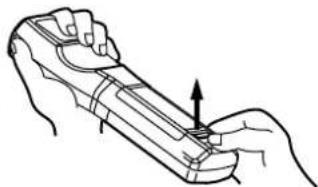 HITACHI CPX958W - Verwijder het batterijdeksel. - 1