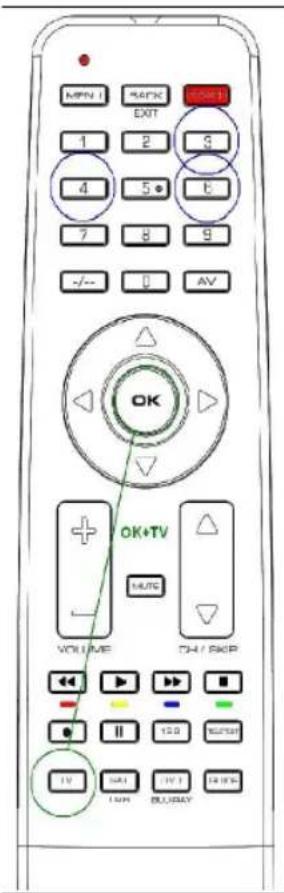 TITAN UR 1300 - Example: Setting to control a Panasonic television set: - 1