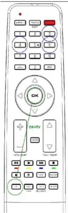 TITAN UR 1300 - Beispiel: Einstellung der Fernbedienung für ein Panasonic-Fernsehgerät: - 1