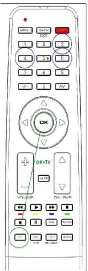 TITAN UR 1250 - Example: Setting to control a Panasonic television set: - 1