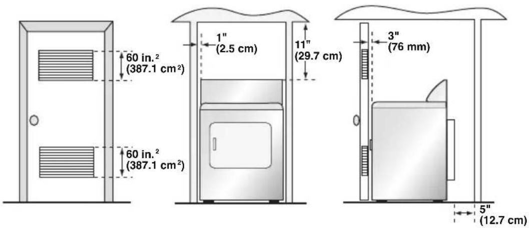 HAIER HLTD600ACW - ALCOVE OR CLOSET REQUIREMENTS - 1