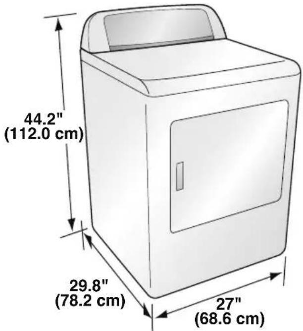 HAIER HLTD600ACW - DRYER DIMENSIONS - 1