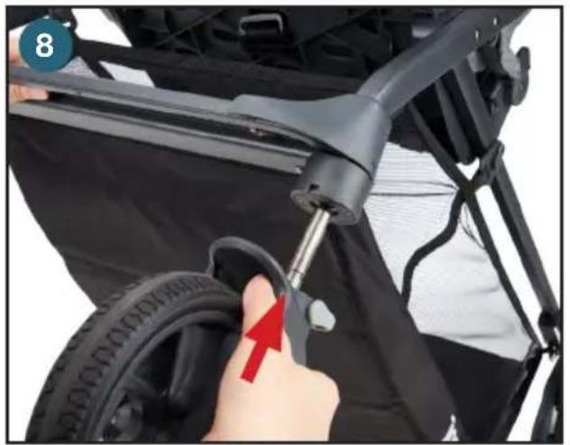 Joovy Caboose S - Installation / retrait des roues avant - 1